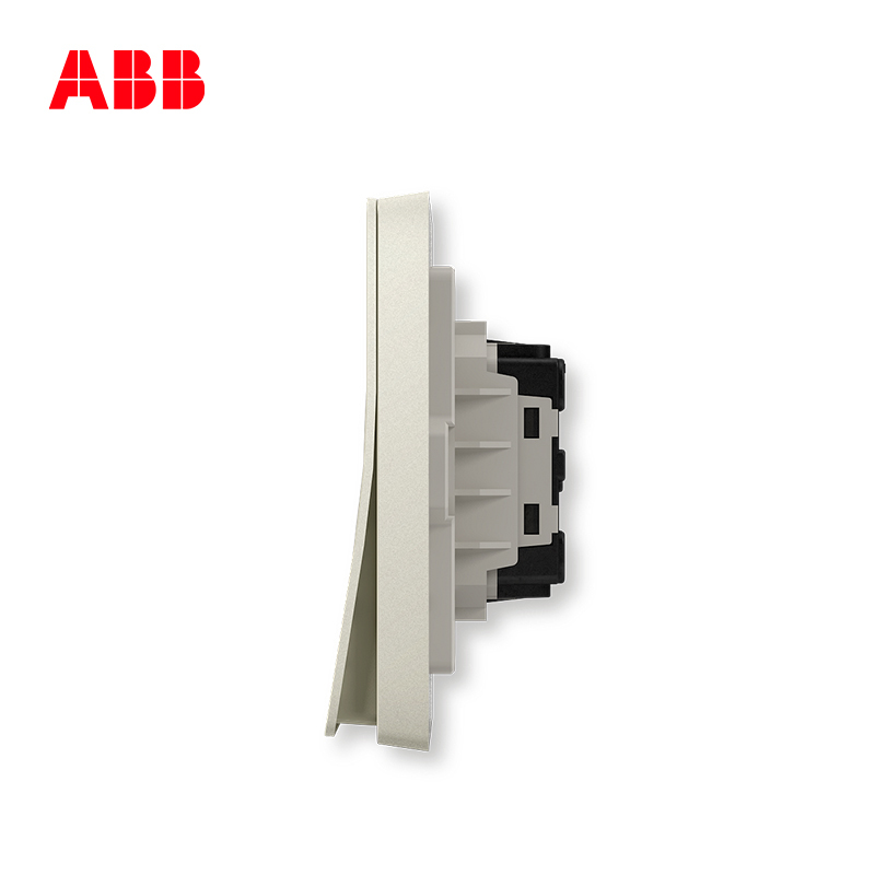 ABB开关插座 轩致无框 香槟银一位中间开关 10AXAF119-CS