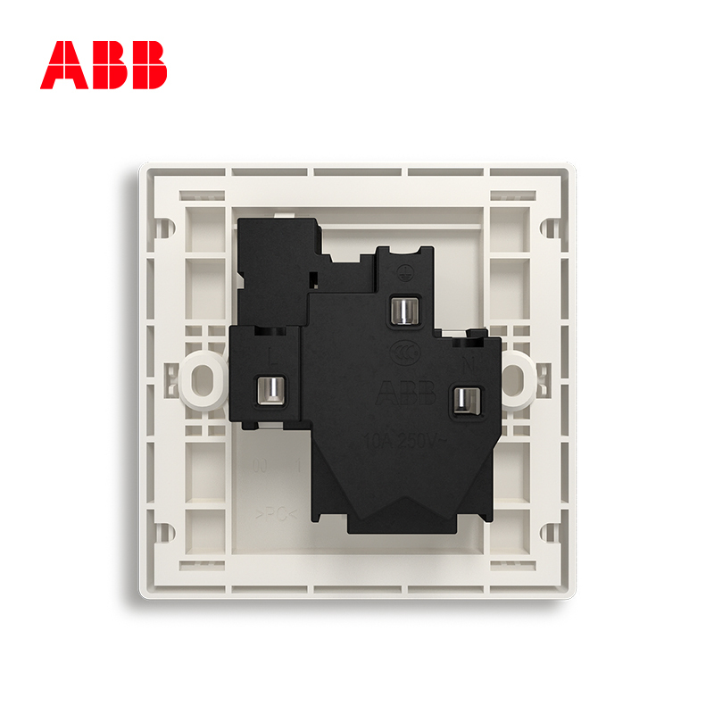 ABB开关插座 轩致无框一位中标带开关三孔插座16AAF228