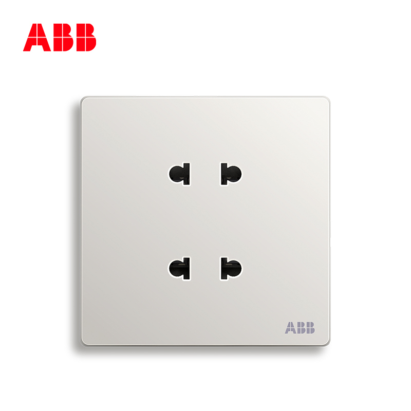 ABB开关插座 轩致无框二位中标 二 二极插座10AAF212