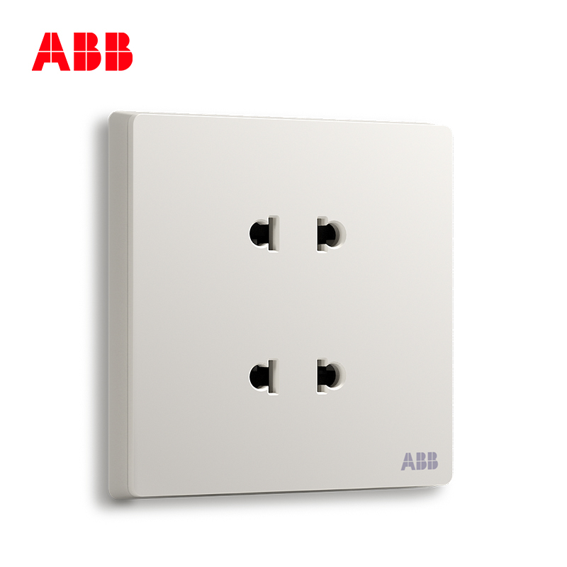 ABB开关插座 轩致无框二位中标 二 二极插座10AAF212