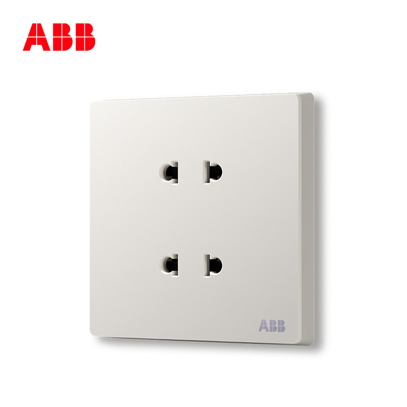 ABB开关插座 轩致无框二位中标 二 二极插座10AAF212