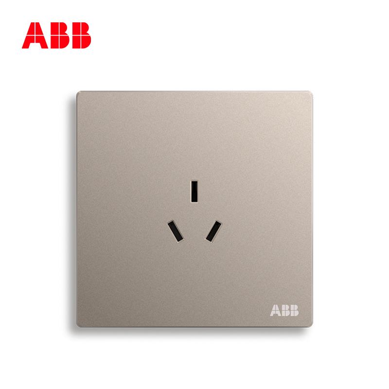 ABB开关插座 轩致无框一位中标三孔插座10AAF203-PG