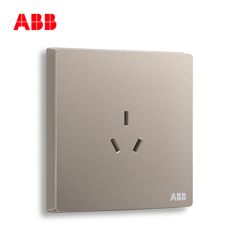 ABB开关插座 轩致无框一位中标三孔插座10AAF203-PG