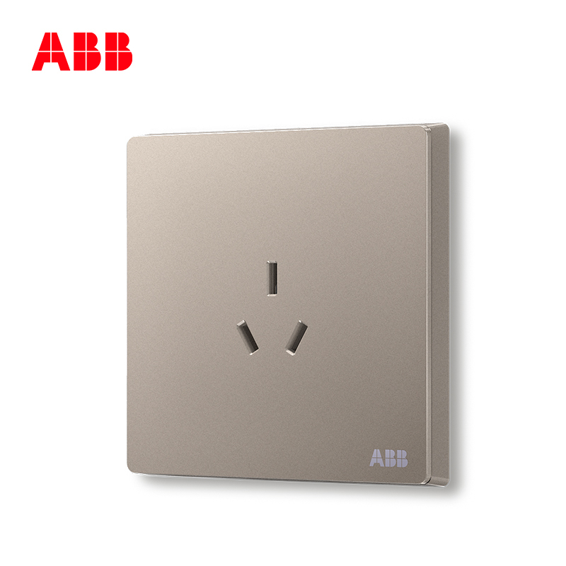 ABB开关插座 轩致无框一位中标三孔插座10AAF203-PG