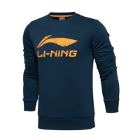 李宁卫衣男套头衫春秋新款套头衫休闲运动服 深蓝色AWDL115-2 XXL