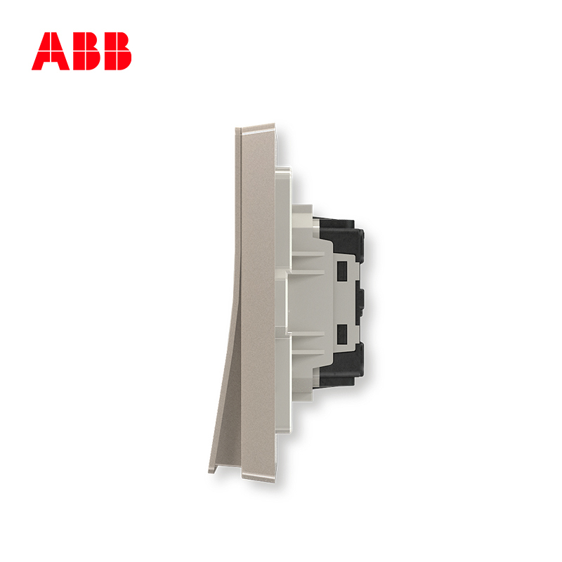 ABB开关插座 轩致无框 朝霞金二位双控开关 16AXAF126-PG