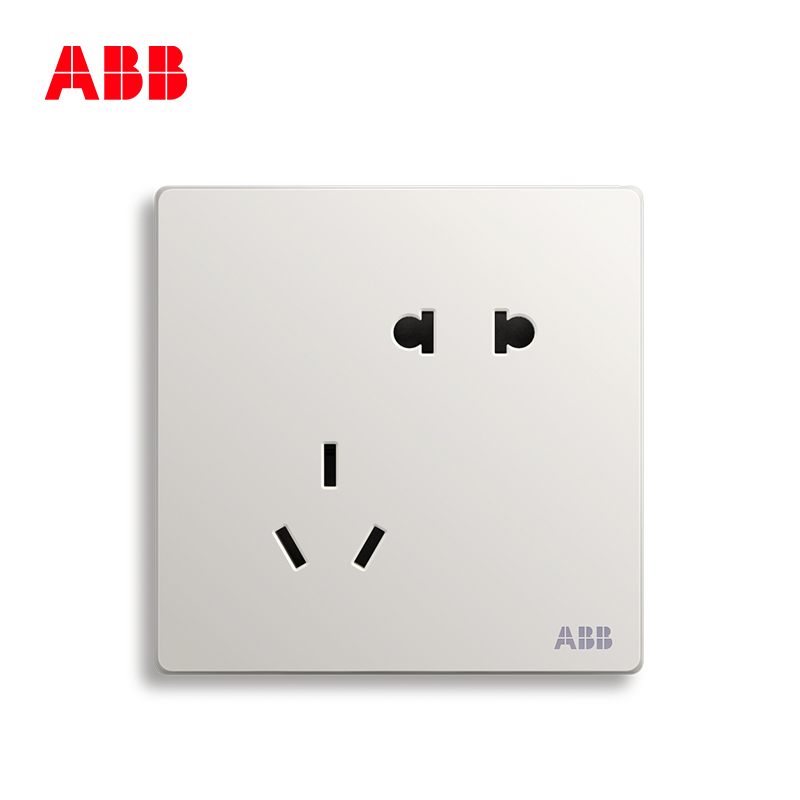 ABB开关插座 轩致无框二位中标 二三极插座10AAF205