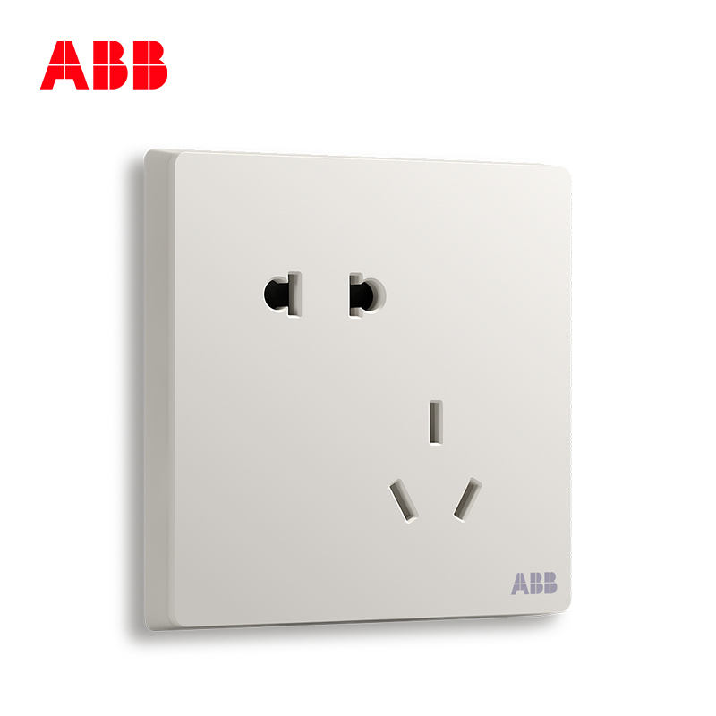 ABB开关插座 轩致无框二位中标 二三极插座10AAF205