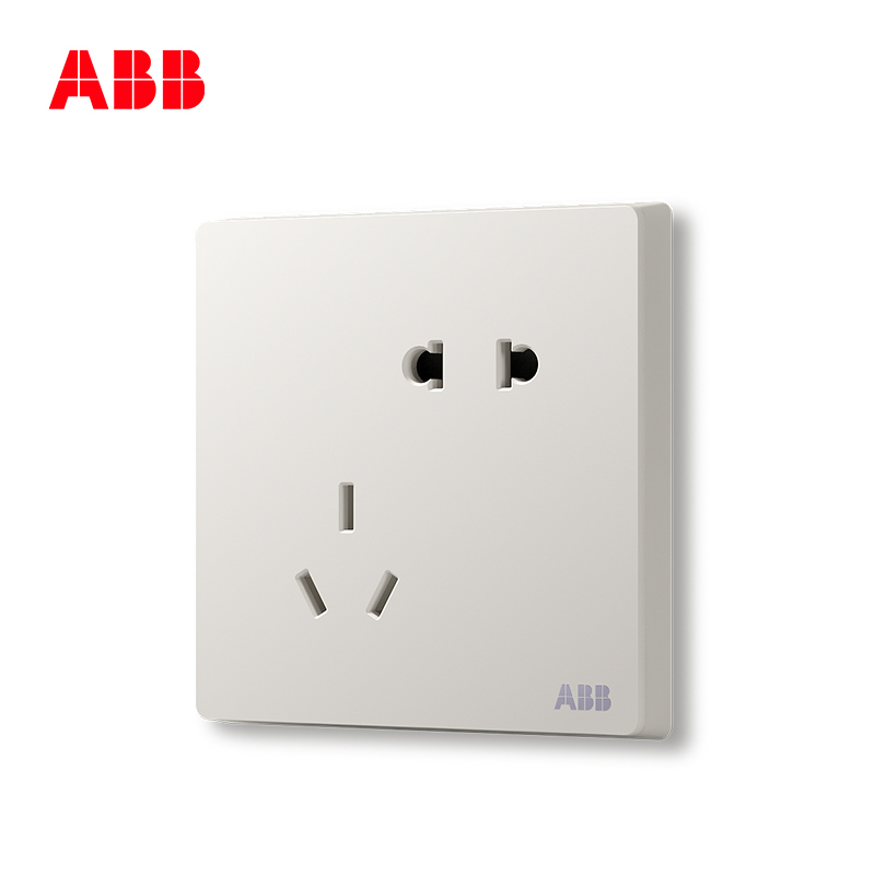 ABB开关插座 轩致无框二位中标 二三极插座10AAF205