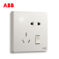 ABB开关插座 轩致无框二位中标带开关带灯 二三极插座10AAF226