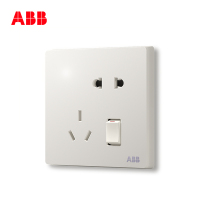 ABB开关插座 轩致无框二位中标带开关带灯 二三极插座10AAF226