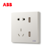 ABB开关插座 轩致无框二位带USB充电中标 二三极插座10AAF293