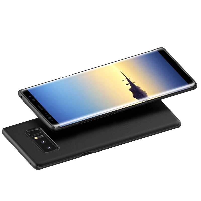 ESCASE 三星Note8手机壳 三星Note8手机套 送可拆卸指环扣 全包烤漆肤感保护硬壳 肤感黑