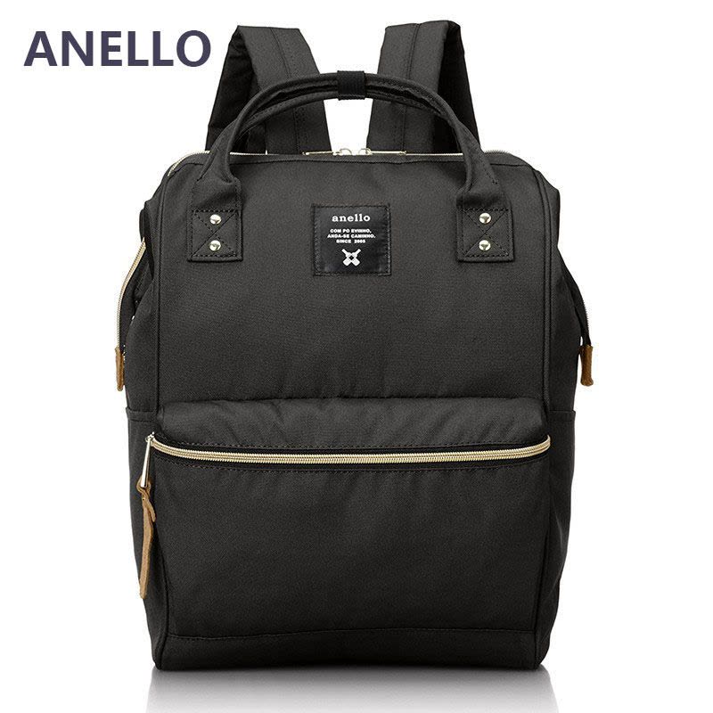 [直营]Anello简约双肩包户外包背包中号 双肩包 帆布 拉链 欧美时尚 41cm校园书包休闲背包 日本直采图片