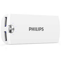 飞利浦 5200毫安 移动电源/充电宝 小巧便携 双USB输出 DLP2053 白色