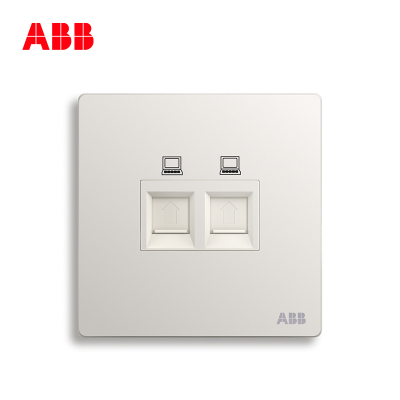ABB开关插座 轩致无框雅典白色二位6类电脑插座RJ45AF329