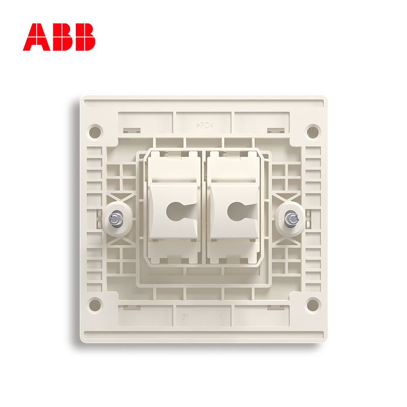 ABB开关插座 轩致无框雅典白色二位6类电脑插座RJ45AF329