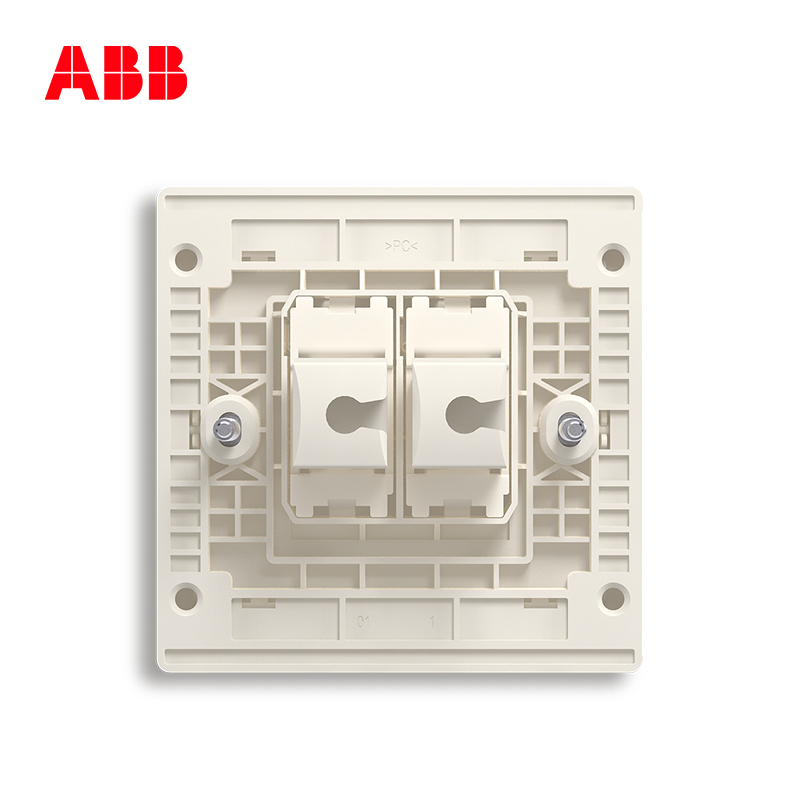 ABB开关插座 轩致无框香槟银二位6类电脑插座RJ45AF329-CS