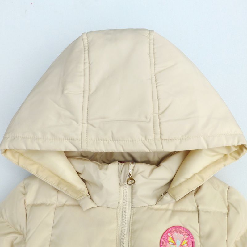 安笛贝乐品牌正品女童酒红色羽绒服加厚中长款儿童卡其色羽绒服90%羽绒保暖外套90-130cm