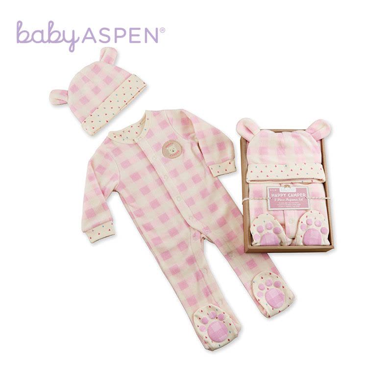 babyaspen 羊毛经典格子睡衣套装 0-6个月图片