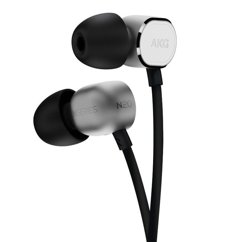 爱科技(AKG)N20 入耳式耳机 HIFI音乐耳机 重低音手机耳机 无线控版 银色