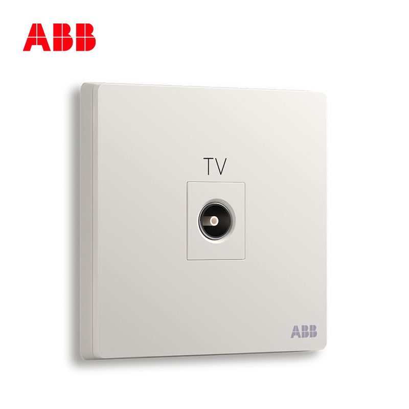 ABB开关插座 轩致无框雅典白色一位带分 支电视插座AF304