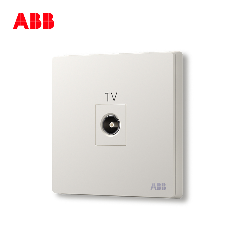 ABB开关插座 轩致无框雅典白色一位带分 支电视插座AF304