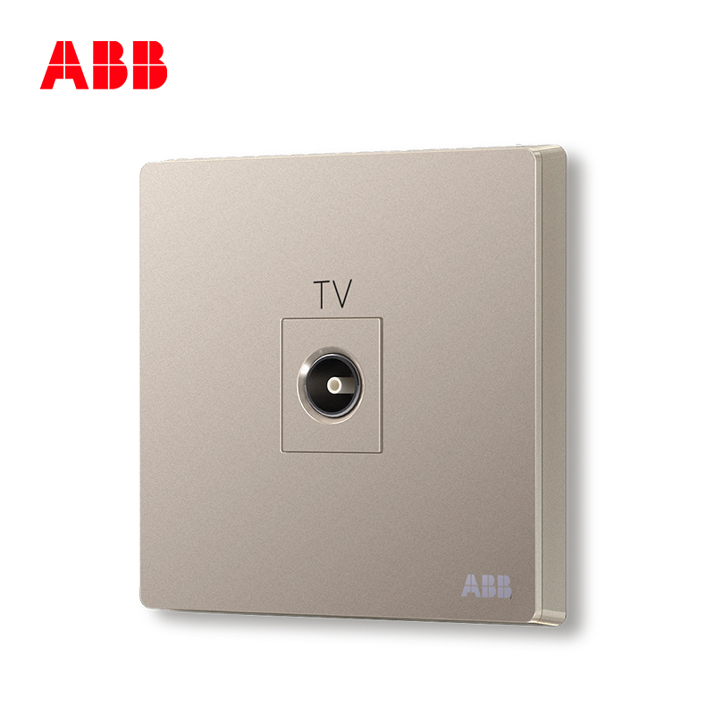 ABB开关插座 轩致无框朝霞金一位电视插座AF301—PG