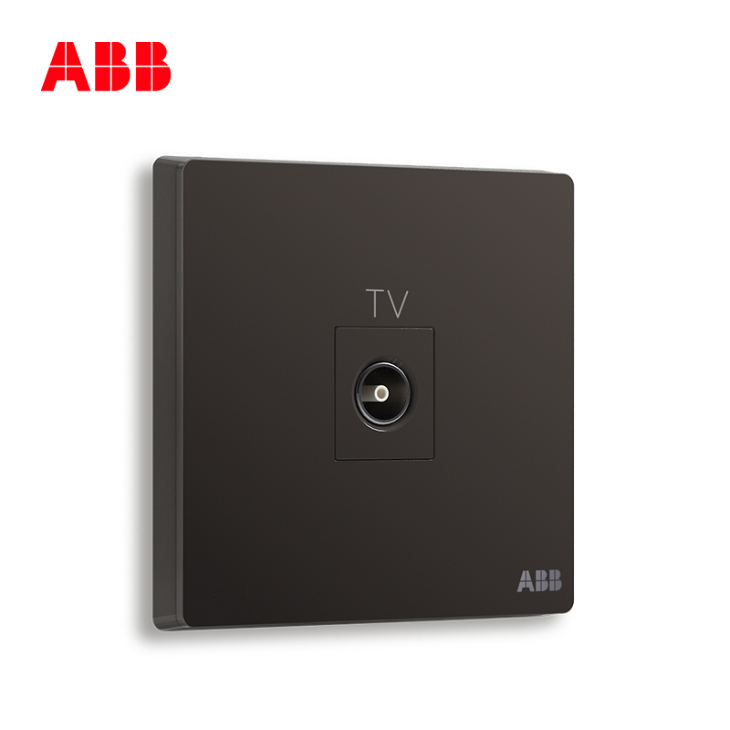 ABB开关插座 轩致无框星空黑一位带分 支电视插座AF304-885