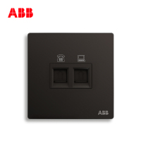 ABB开关插座 轩致无框星空黑二位电话RJ11/超5类电脑插座RJ45AF323-885