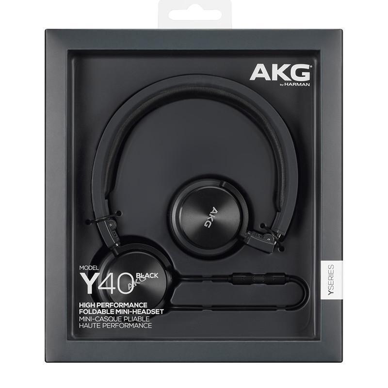 AKG/爱科技 Y40 耳机头戴式HIFI耳机耳麦线控 黑色