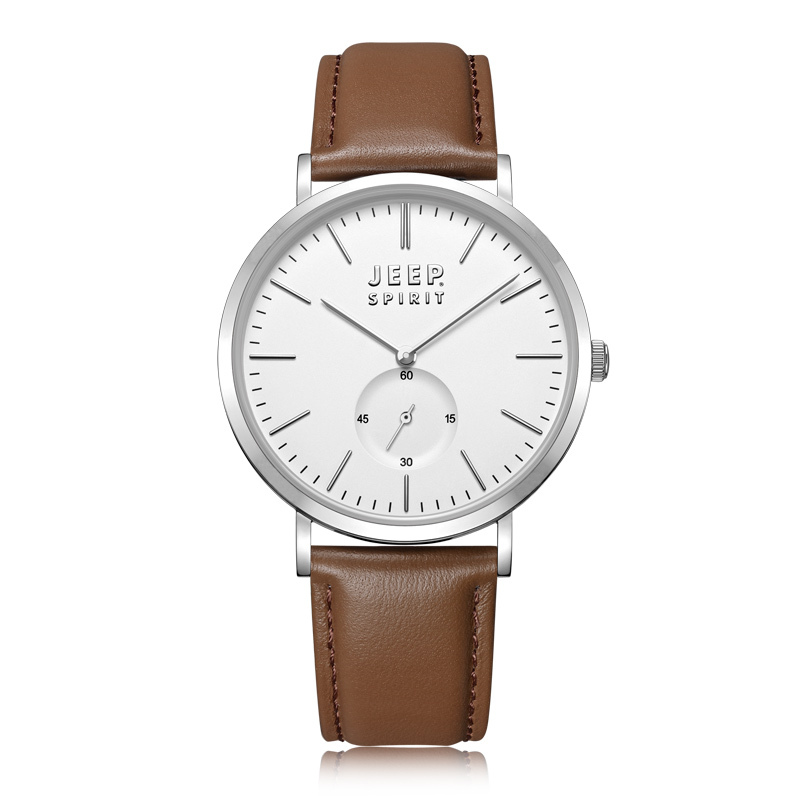 JEEP SPIRIT欧美品牌通用简约系列 休闲时尚小秒盘功能石英表男JPS80802