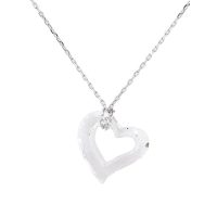 施华洛世奇(Swarovski)甜美爱心镂空心形银色密镶情人节礼物白色项链施华洛世奇5187361