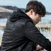 Gurbaks潮流迷彩飞行员夹克男韩版修身拉链开衫外套男秋季棒球服GJ4013