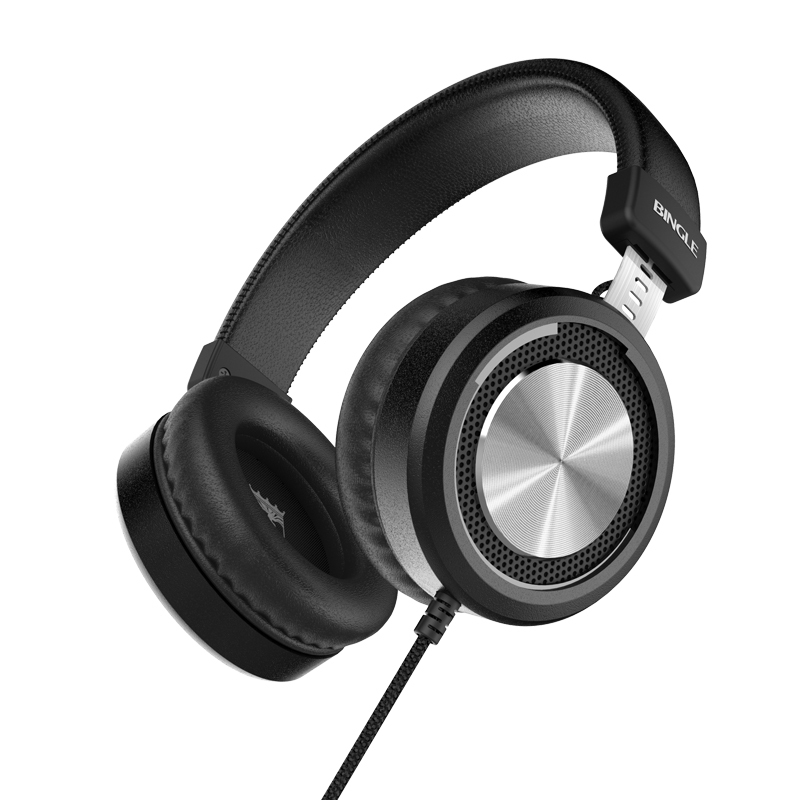 宾果/Bingle M60耳机头戴式有线控音乐重低音手机电脑通用耳麦(黑色)