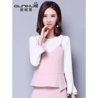 欧昵雪秋装新款无袖吊带背心短款外穿甜美性感露背抹胸上衣女