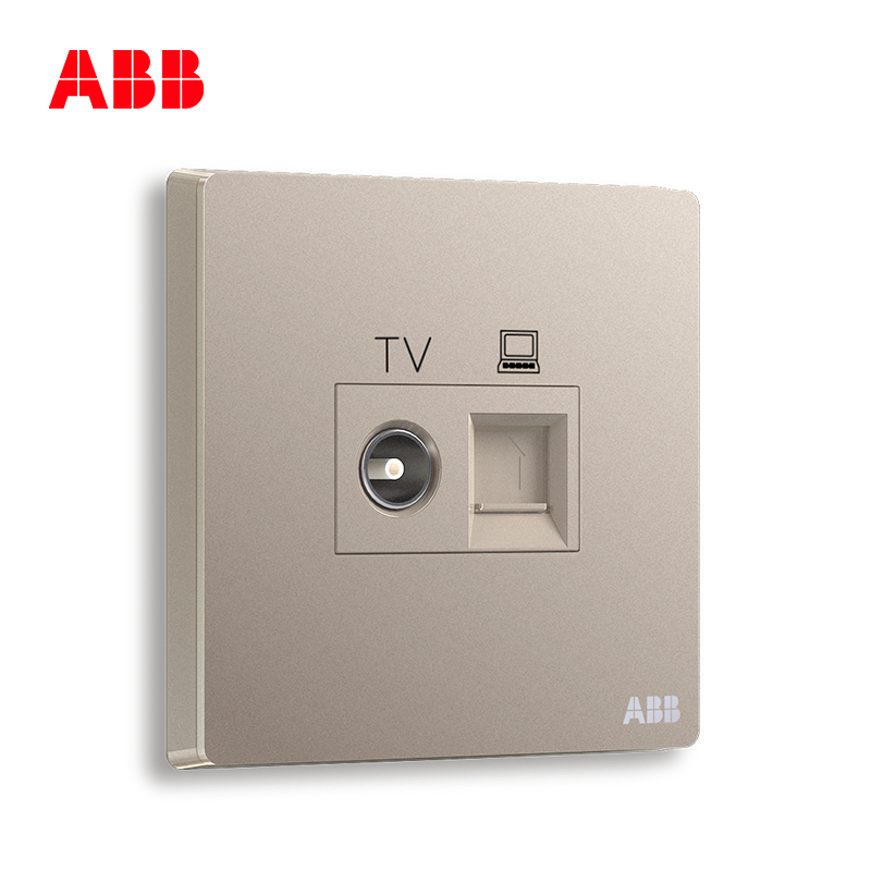 ABB开关插座 轩致无框二位电视/6类电脑插座RJ45AF334-PG
