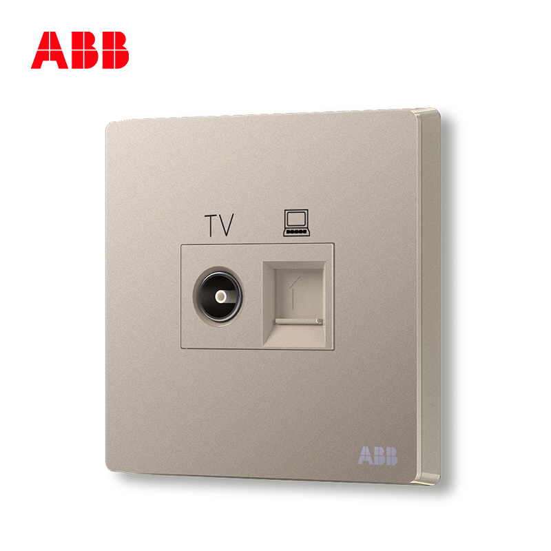 ABB开关插座 轩致无框二位电视/6类电脑插座RJ45AF334-PG