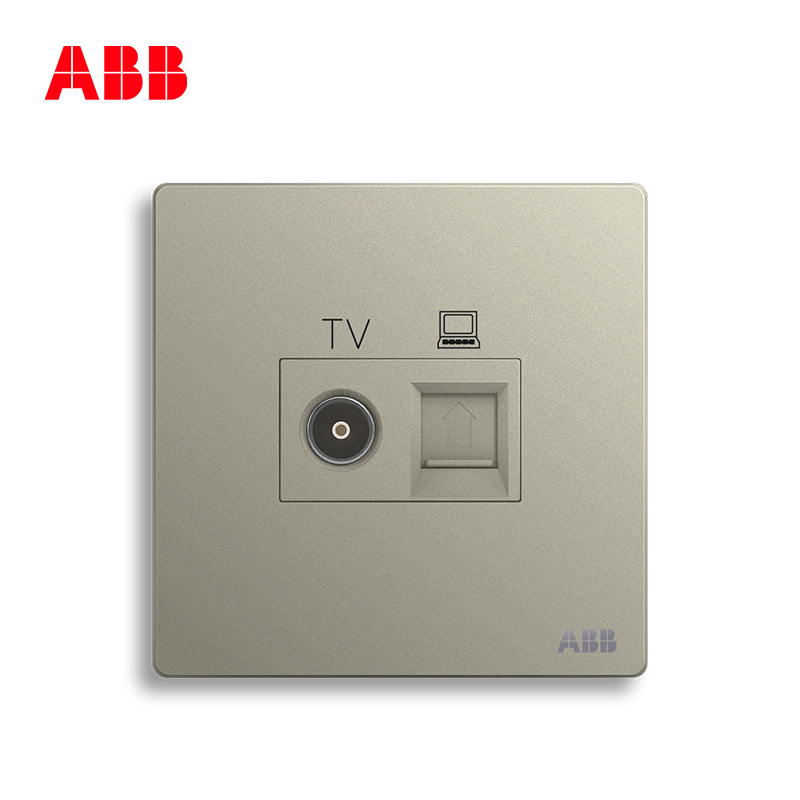 ABB开关插座 轩致无框二位电视/超5类电脑插座RJ45AF325-CS