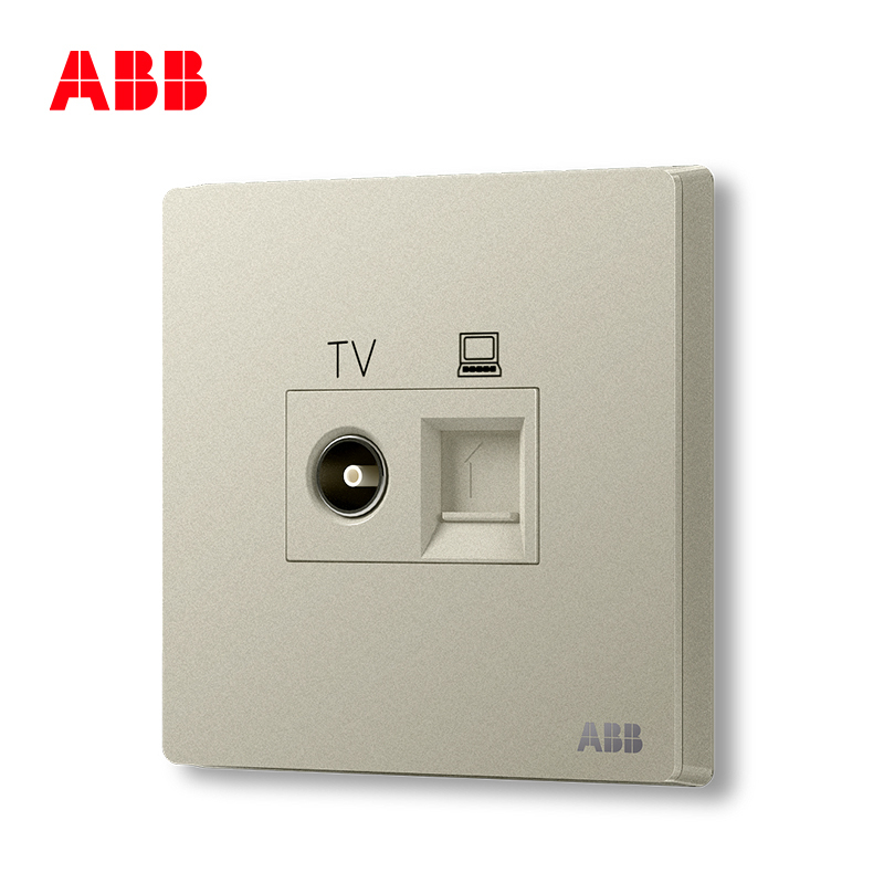 ABB开关插座 轩致无框二位电视/超5类电脑插座RJ45AF325-CS