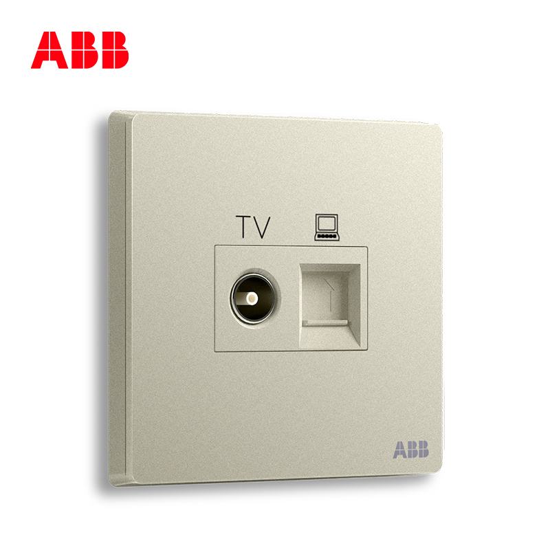 ABB开关插座 轩致无框二位电视/超5类电脑插座RJ45AF325-CS