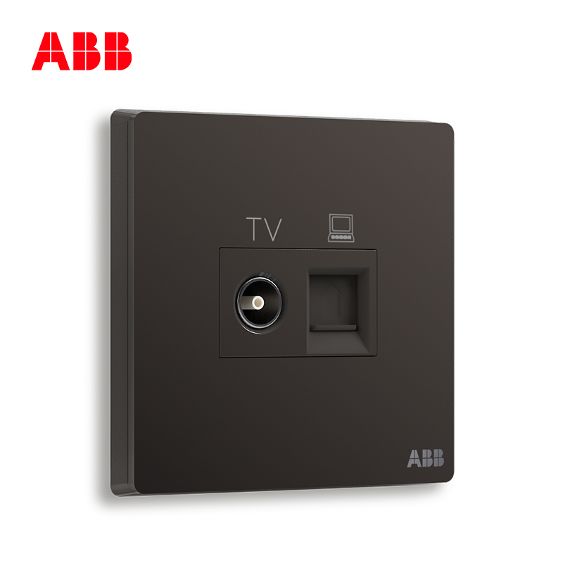 ABB开关插座 轩致无框二位电视/超5类电脑插座RJ45AF325-885