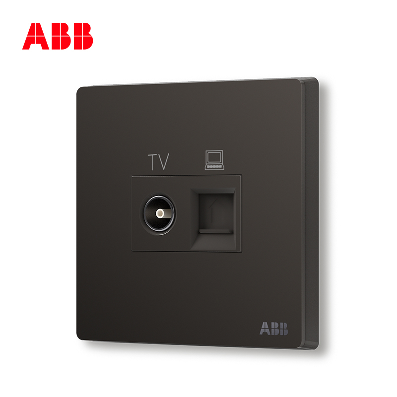 ABB开关插座 轩致无框二位电视/超5类电脑插座RJ45AF325-885