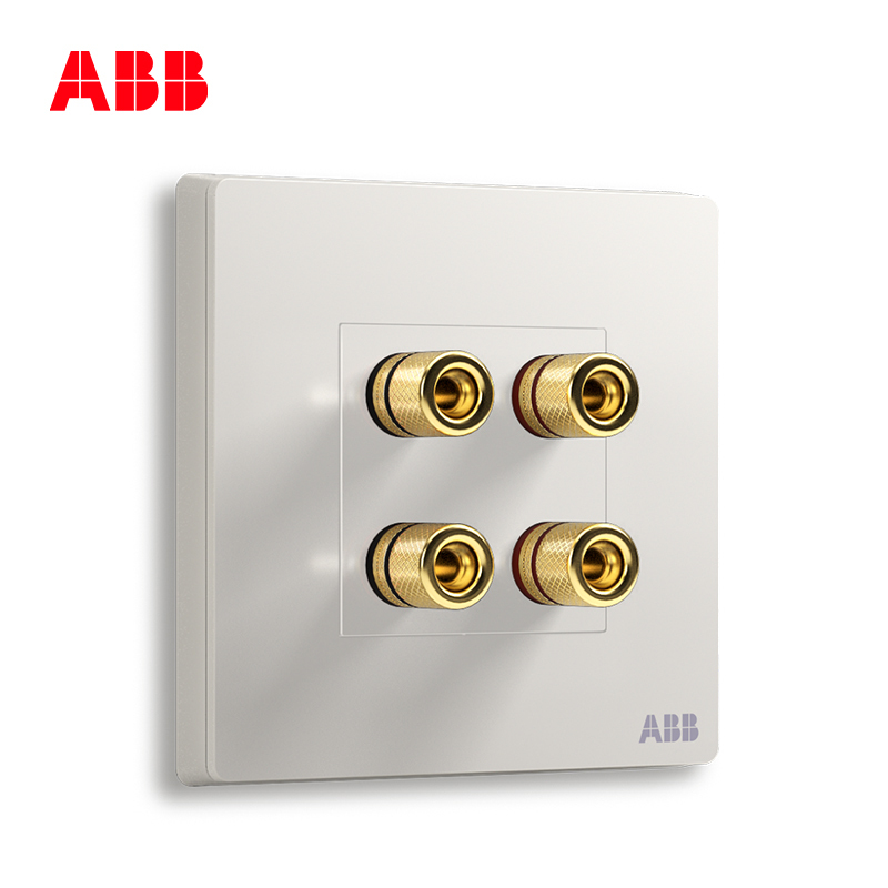 ABB开关插座 轩致无框四位 音响端 子插座AF342