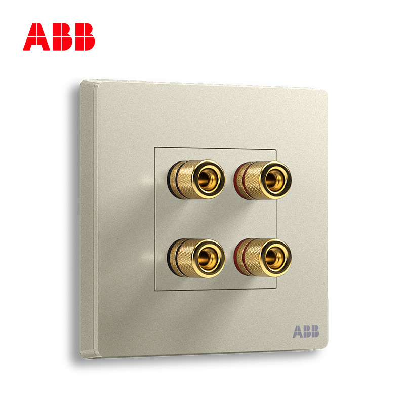 ABB开关插座 轩致无框四位 音响端 子插座AF342-CS