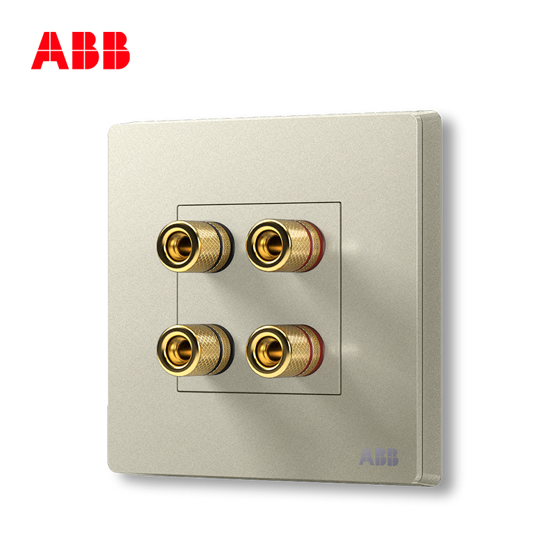ABB开关插座 轩致无框四位 音响端 子插座AF342-CS