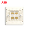 ABB开关插座 轩致无框四位 音响端 子插座AF342-CS