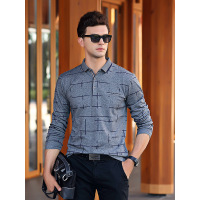 传奇保罗 秋冬季款长袖T恤男t恤印花体恤商务POLO打底衫