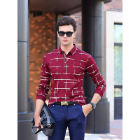 传奇保罗 秋冬季款长袖T恤男t恤印花体恤时尚商务POLO打底衫