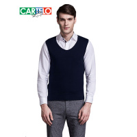 卡帝乐鳄鱼保暖背心 男士加绒加厚保暖衬衫内衣男式V领 保暖背心CM4022-1